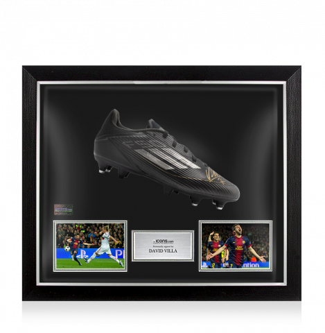 David Villa Signed adidas F50 Boot In Bubble Frame: Option 1