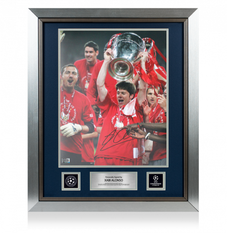 Xabi Alonso Official UEFA Champions League Signed and Framed Liverpool FC Photo - 2005 Champions League Winners