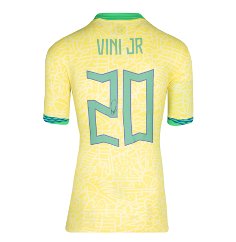 Vinicius Jr Official 2026 FIFA World Cup™ Back Signed Brazil 2024 Home Shirt In Deluxe Packaging Vinicius Jr Official 2026 FIFA World Cup™ Back Signed Brazil 2024 Home Shirt In Deluxe Packaging