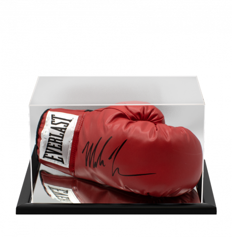 Mike Tyson Signed Everlast Red Full Size Boxing Glove In Acrylic Case