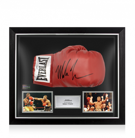 Mike Tyson Signed Everlast Red Full Size Boxing Glove In Bubble Frame: Option 1