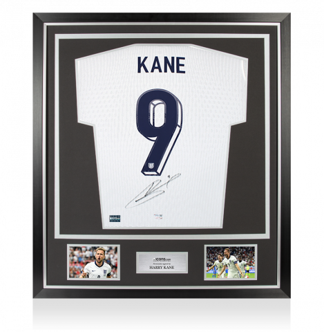Harry Kane Back Signed England 2024 Home Shirt In Classic Frame Harry Kane Back Signed England 2024 Home Shirt In Classic Frame