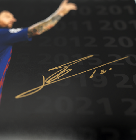 Lionel Messi Official Ballon d'Or™ Signed and Framed Montage Photo: Limited Edition