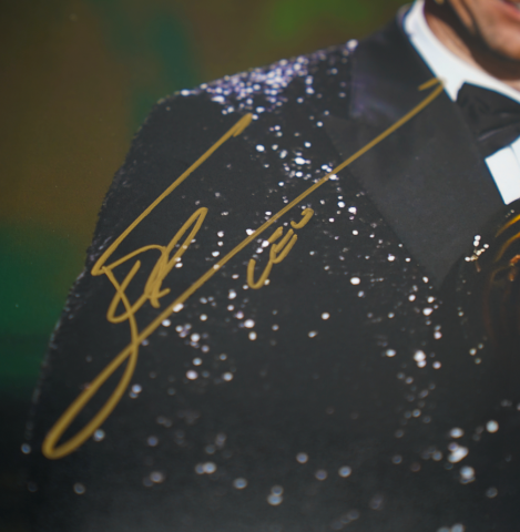 Lionel Messi Official Signed Photo In Black Wooden Frame: 2021 Ballon d'Or Winner