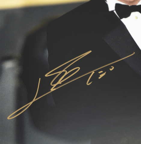 Lionel Messi Official Signed Photo In Black Wooden Frame: 2015 Ballon d'Or Winner