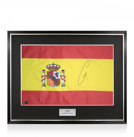 Carlos Alcaraz Signed and Framed Spain Flag