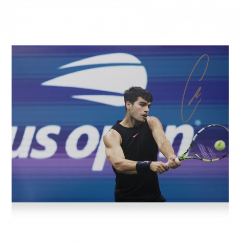 WAREHOUSE SECONDS Carlos Alcaraz Signed US Open 2024 Action Photo - Grade D