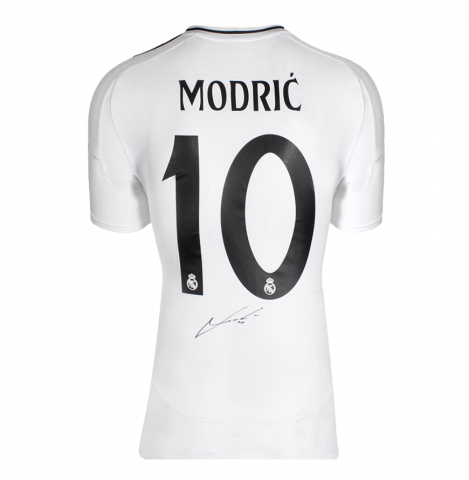 Luka Modric Back Signed Real Madrid 2024-25 Home Shirt In Deluxe Packaging
