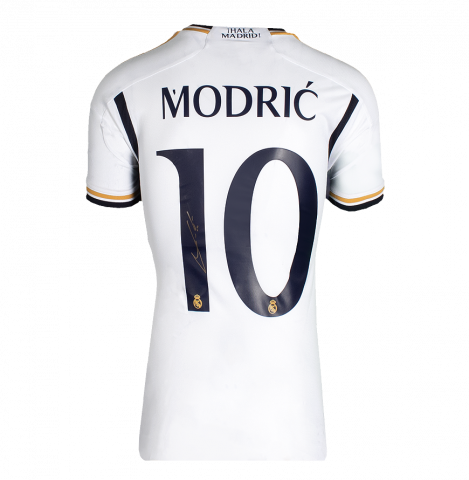 Luka Modric Back Signed Real Madrid 2023-24 Home Shirt In Deluxe Packaging