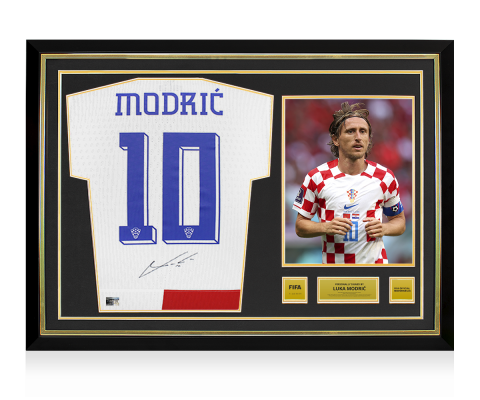 MATCH ISSUE Luka Modric Official FIFA World Cup™ Back Signed and Hero Framed Croatia 2024 Home Shirt