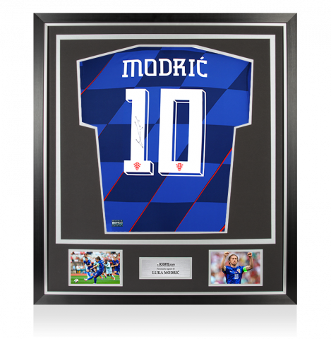 Luka Modric Back Signed Croatia 2024 Away Shirt In Classic Frame