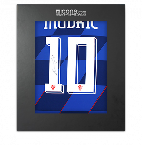 Luka Modric Back Signed Croatia 2024 Away Shirt In Deluxe Packaging