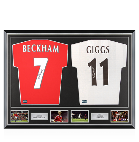 David Beckham & Ryan Giggs Signed Manchester United Shirts In Classic Dual Frame