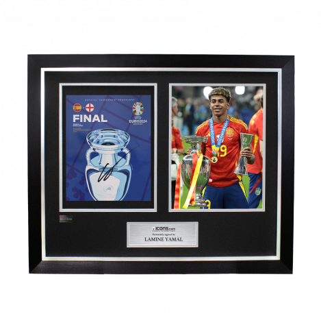 Lamine Yamal Signed and Framed Programme: UEFA EURO 2024 Final 
