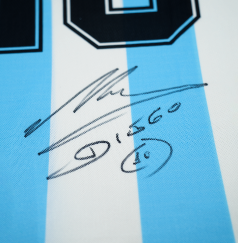 Diego Maradona Official 1986 FIFA World Cup™ Back Signed and Hero Framed Argentina 1986 Home Shirt