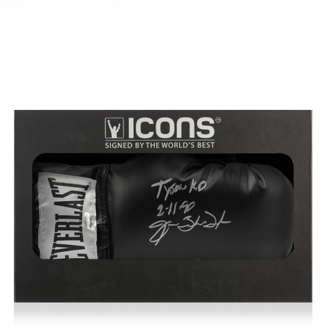 James Buster Douglas Signed Everlast Black Boxing Glove In Deluxe Packaging - Tyson KO 2-11-90 