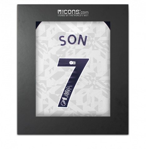 Son Heung-min Back Signed Tottenham Hotspur 2020-21 Home Shirt In Deluxe Packaging