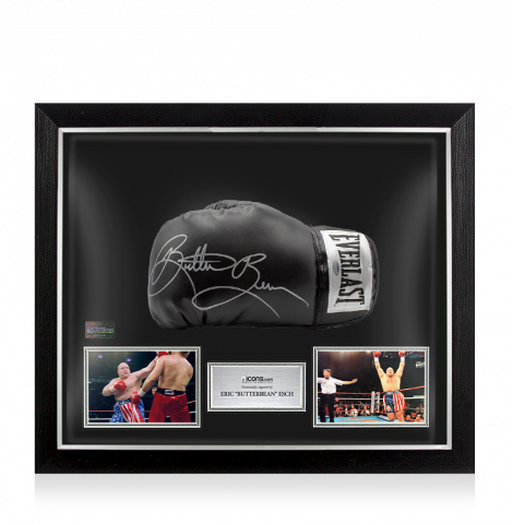 Eric 'Butterbean' Esch Signed Everlast Black Boxing Glove In Bubble Frame: Option 1