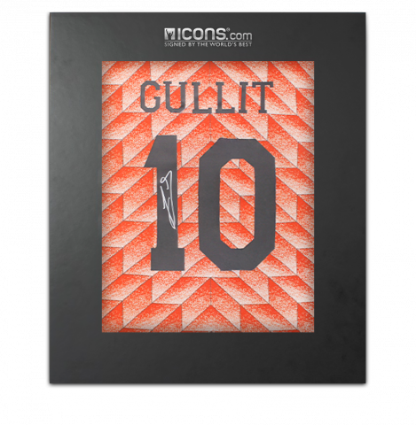 Ruud Gullit Back Signed Netherlands 1988 Home Shirt In Deluxe Packaging