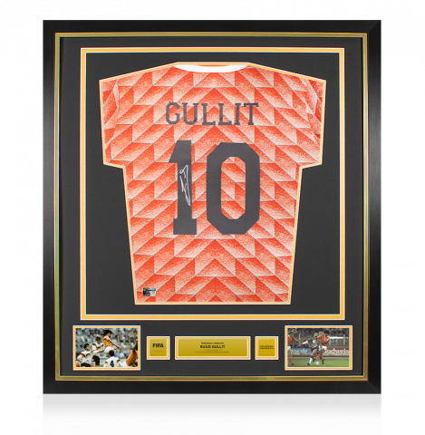 Ruud Gullit Official FIFA World Cup™ Back Signed and Framed Netherlands 1988 Home Shirt