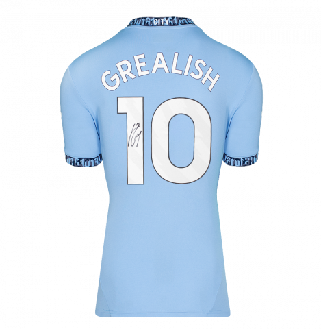 Jack Grealish Back Signed Manchester City 2024-25 Home Shirt In Deluxe Packaging