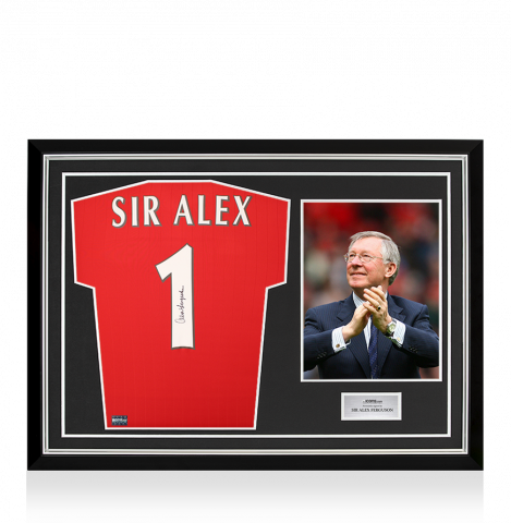 Sir Alex Ferguson Back Signed Manchester United 2022-23 Home Shirt In Hero Frame: Option 1