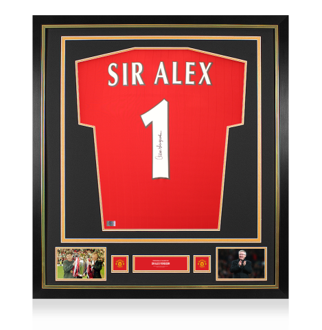 Sir Alex Ferguson Official Manchester United Back Signed and Framed 2022-23 Home Shirt