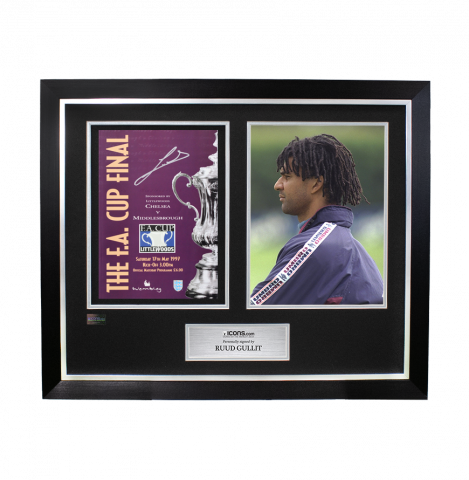 Ruud Gullit Signed and Framed Programme: 1997 FA Cup Final 