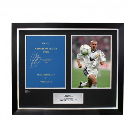 Roberto Carlos Signed and Framed Programme: 2000 UEFA Champions League Final - Hardback Edition