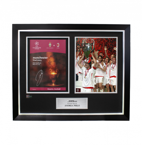 Andrea Pirlo Signed and Framed Programme: 2003 UEFA Champions League Final