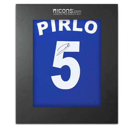 Andrea Pirlo Back Signed Brescia 2000-01 Home Shirt In Deluxe Packaging