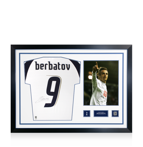 Dimitar Berbatov Official Tottenham Hotspur Signed and Framed 2006-07 Home Shirt 