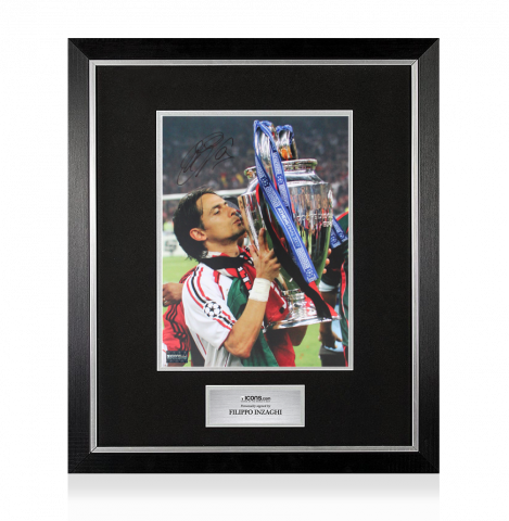Filippo Inzaghi Signed AC Milan Photo In Premium Photo Frame: 2007 UCL Winner 