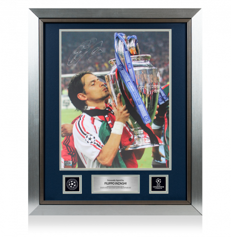 Filippo Inzaghi Official UEFA Champions League Signed and Framed AC Milan Photo: 2007 UCL Winner 