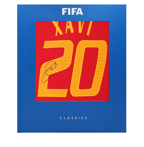 Xavi Official FIFA World Cup™ Back Signed Spain 2004-06 Home Shirt In Deluxe Packaging