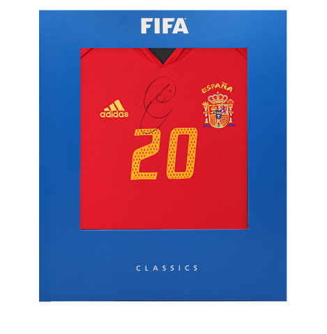 Xavi Official FIFA World Cup™ Front Signed Spain 2004-06 Home Shirt In Deluxe Packaging