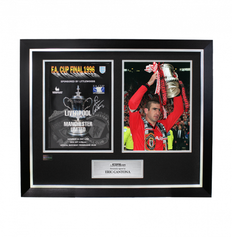 Eric Cantona Signed and Framed Programme: 1996 FA Cup Final