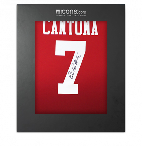 Eric Cantona Back Signed Manchester United 2024-25 Home Shirt with Fan Style Number In Deluxe Packaging
