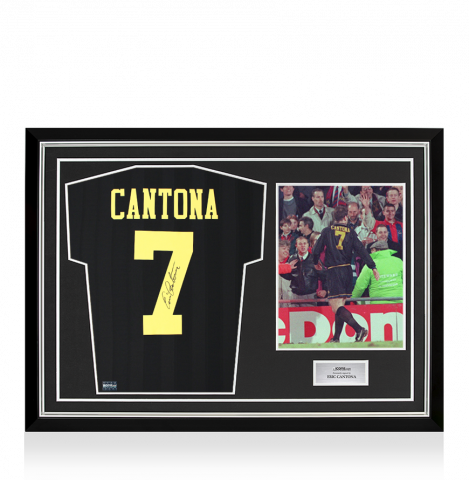 Eric Cantona Back Signed Manchester United 1994 Away Shirt In Hero Frame: Option 1