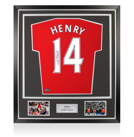 Thierry Henry Back Signed Arsenal 2026-27 Home Shirt In Classic Frame