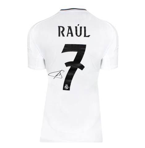 Raul Official UEFA Champions League Back Signed Real Madrid 2024-25 Home Shirt In Deluxe Packaging