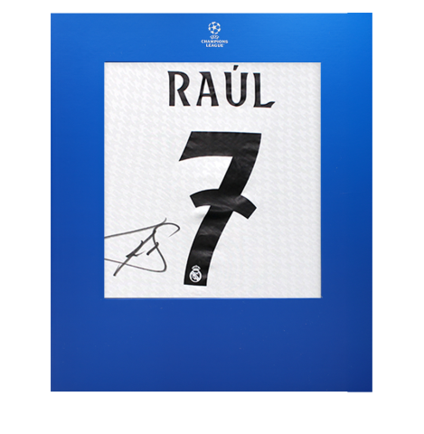 Raul Official UEFA Champions League Back Signed Real Madrid 2024-25 Home Shirt In Deluxe Packaging