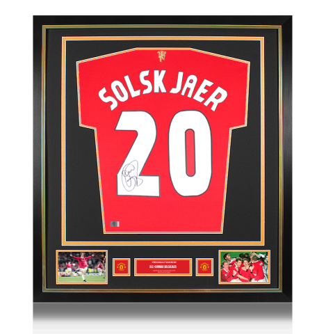 Ole-Gunnar Solskjaer Official Manchester United Back Signed and Framed Modern Shirt