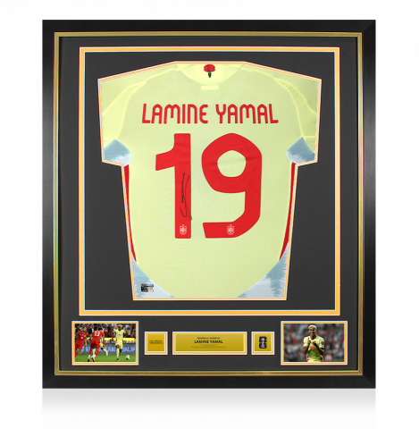 Lamine Yamal Official 2026 FIFA World Cup™ Back Signed and Framed Spain Authentic 2024-25 Away Shirt