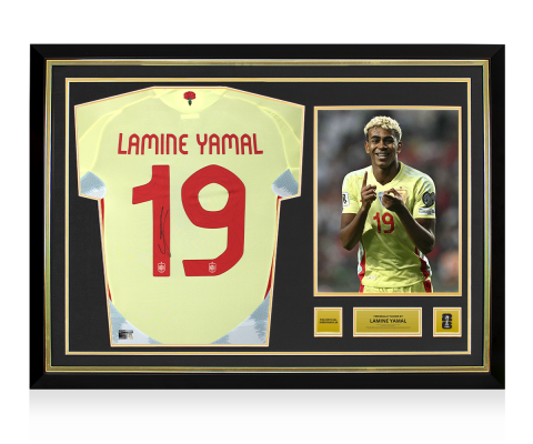 Lamine Yamal Official 2026 FIFA World Cup™ Back Signed and Hero Framed Spain Authentic 2024-25 Away Shirt