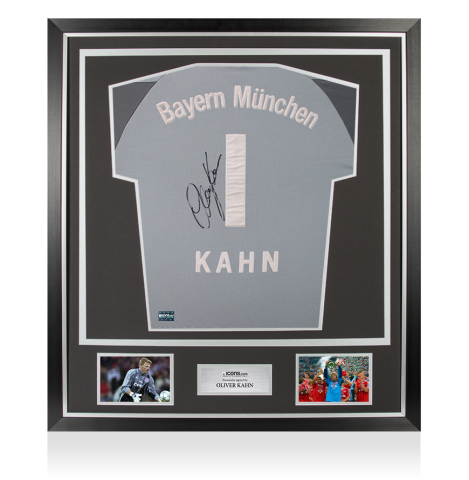 Oliver Kahn Back Signed FC Bayern Munich 2001-02 Goalkeeper Shirt In Classic Frame