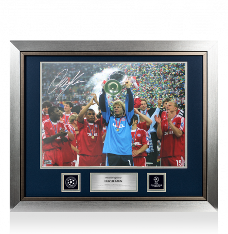 Oliver Kahn Official UEFA Champions League Signed and Framed FC Bayern Munich Photo: UEFA Champions League Winner