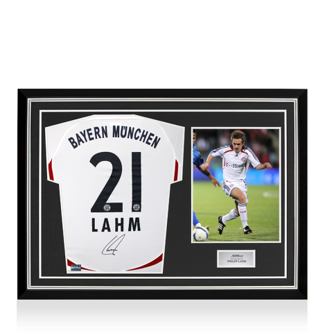 Philipp Lahm Back Signed FC Bayern Munich 2006-07 Away Shirt In Hero Frame: Option 1