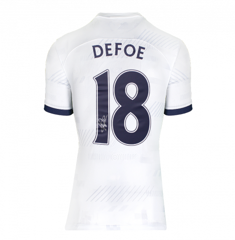 Jermain Defoe Back Signed Tottenham Hotspur 2023-24 Home Shirt with Fan Style Numbers In Deluxe Packaging