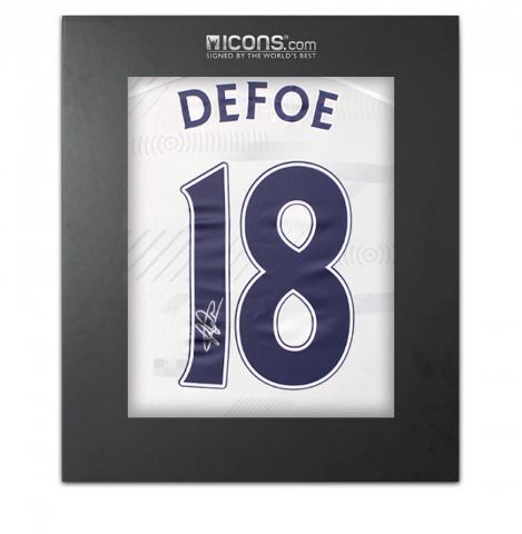 Jermain Defoe Back Signed Tottenham Hotspur 2023-24 Home Shirt with Fan Style Numbers In Deluxe Packaging
